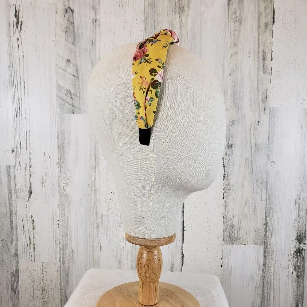 Yellow Floral Top Knot Headband